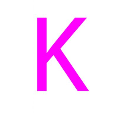 Laser cut letter K from 3mm thick acrylic