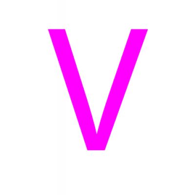 Laser cut letter V from 3mm thick acrylic 